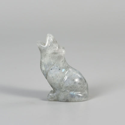 Wolf  Statue Hand Carved Animal Figurine