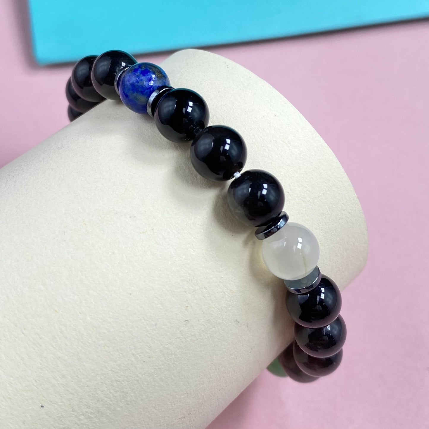 Silver Obsidian Chakra for Protection and Apotropaic Crystal Bracelet