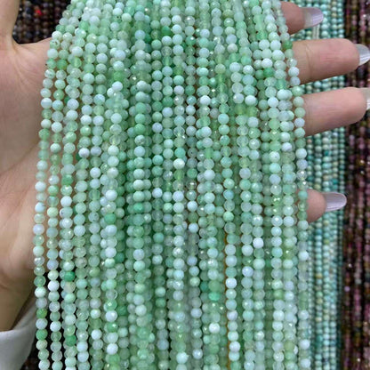 Tiny Round Faceted Beads Gemstone/Quartz/Jasper/Agate 2mm 3mm 4mm