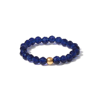 3mm Multi Round Faceted Bead Ring Elastic Rings Stackable