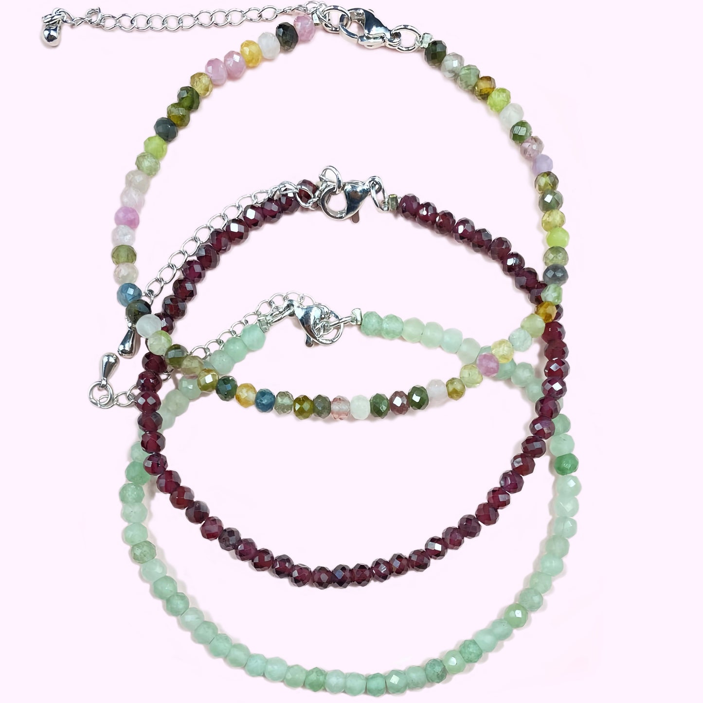 Triple Linked Crystal Bracelet for Focus and Concentration