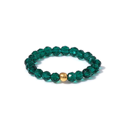 3mm Multi Round Faceted Bead Ring Elastic Rings Stackable