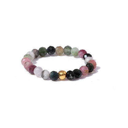 3mm Multi Round Faceted Bead Ring Elastic Rings Stackable