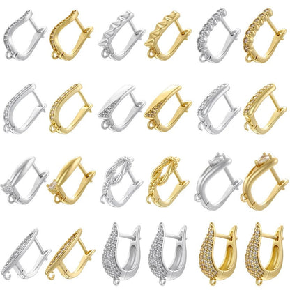 18K Golden Plated Earwire Clasp Earring Hook Accessory 1 Pair