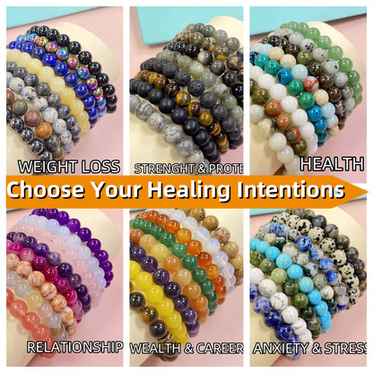 Natural Healing Crystal Bracelet Set of 8