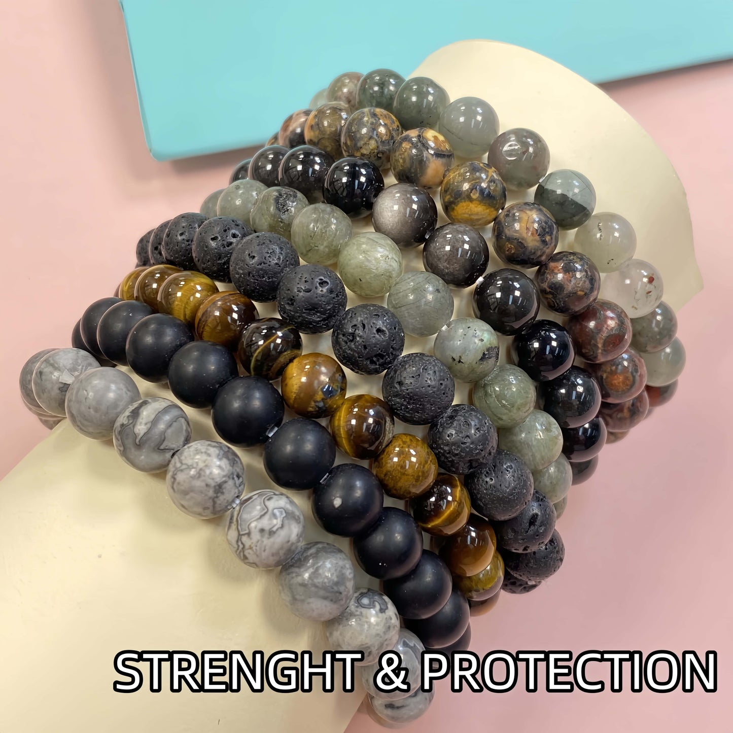 Natural Healing Crystal Bracelet Set of 8