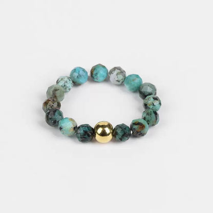 3mm Multi Round Faceted Bead Ring Elastic Rings Stackable