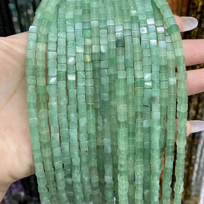 Cube Shape Aventurine Beads