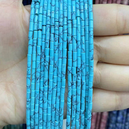 Cylindrical Tube Beads 2x4mm Quartz/Jasper/Agate/Crystal