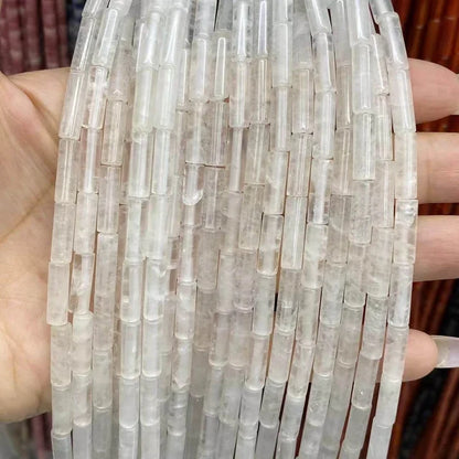 Tube Shape Clear Quartz Beads