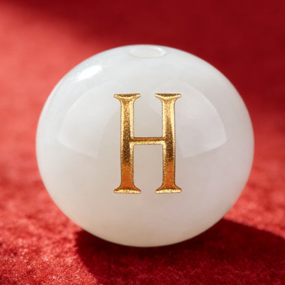 Natural Red Agate Beads - 26 Alphabet Loose Beads for Engraving Customization DIY