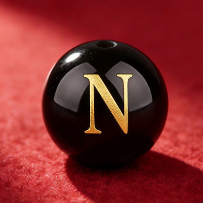 Natural Red Agate Beads - 26 Alphabet Loose Beads for Engraving Customization DIY