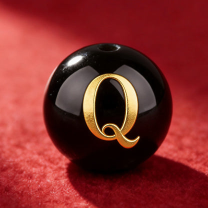 Natural Red Agate Beads - 26 Alphabet Loose Beads for Engraving Customization DIY