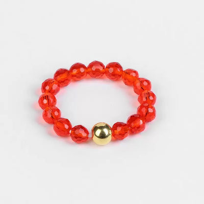 3mm Multi Round Faceted Bead Ring Elastic Rings Stackable