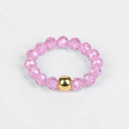 3mm Multi Round Faceted Bead Ring Elastic Rings Stackable