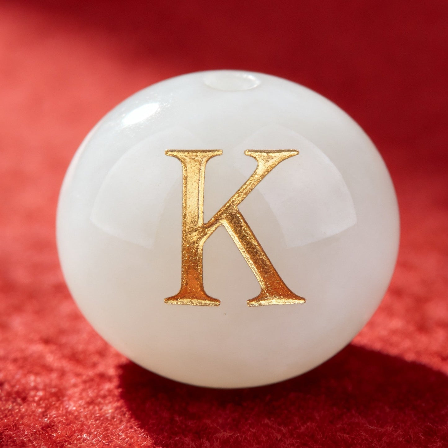 Natural Red Agate Beads - 26 Alphabet Loose Beads for Engraving Customization DIY