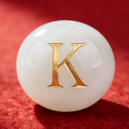 Natural Red Agate Beads - 26 Alphabet Loose Beads for Engraving Customization DIY