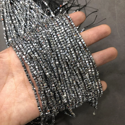 Cube Shape Hematite Beads
