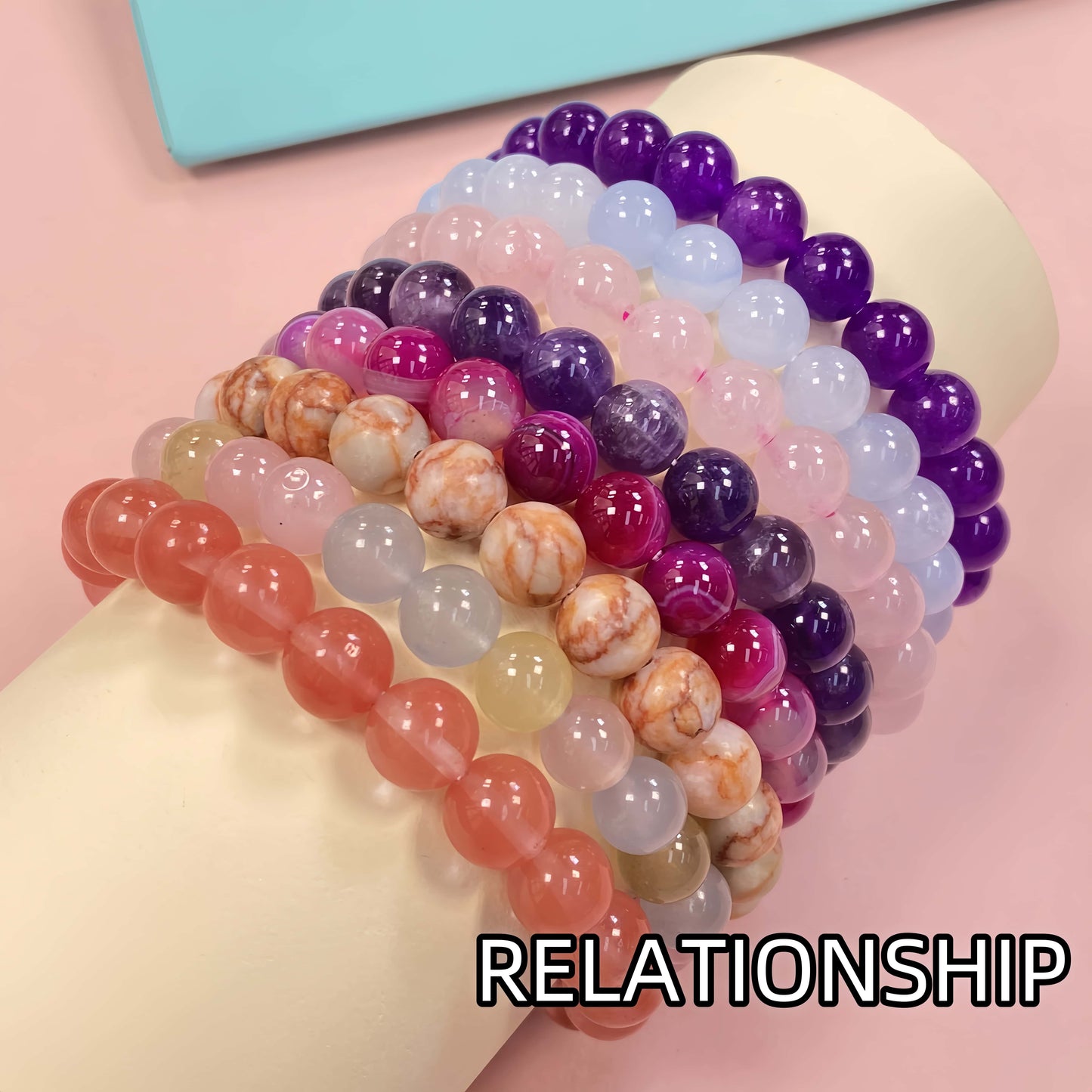 Natural Healing Crystal Bracelet Set of 8