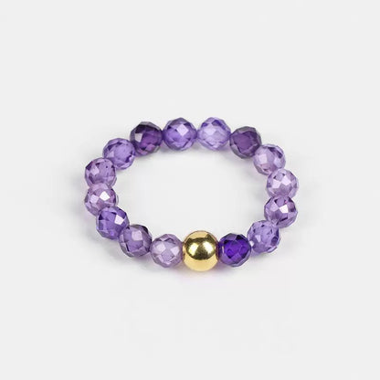 3mm Multi Round Faceted Bead Ring Elastic Rings Stackable