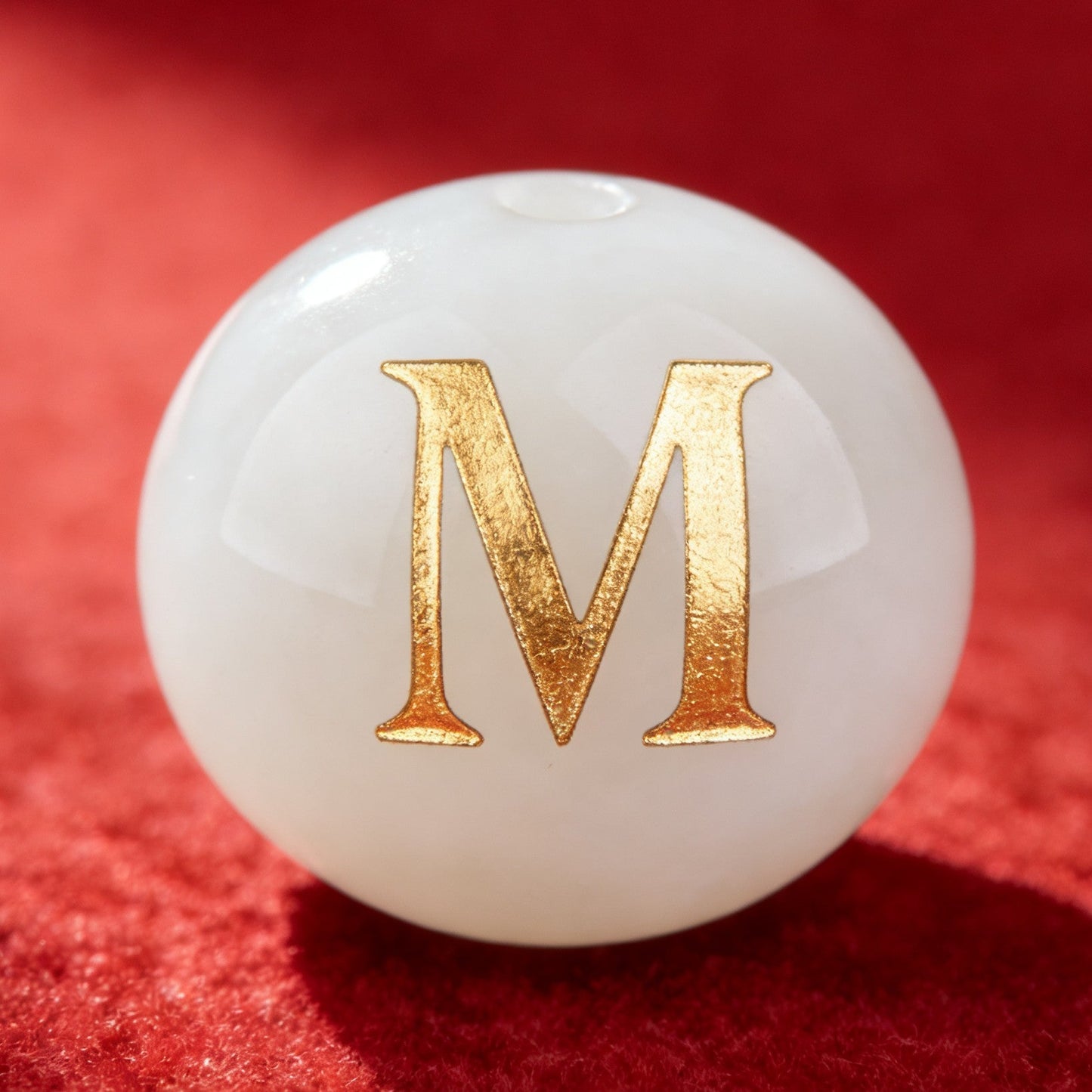 Natural Red Agate Beads - 26 Alphabet Loose Beads for Engraving Customization DIY