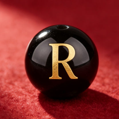 Natural Red Agate Beads - 26 Alphabet Loose Beads for Engraving Customization DIY