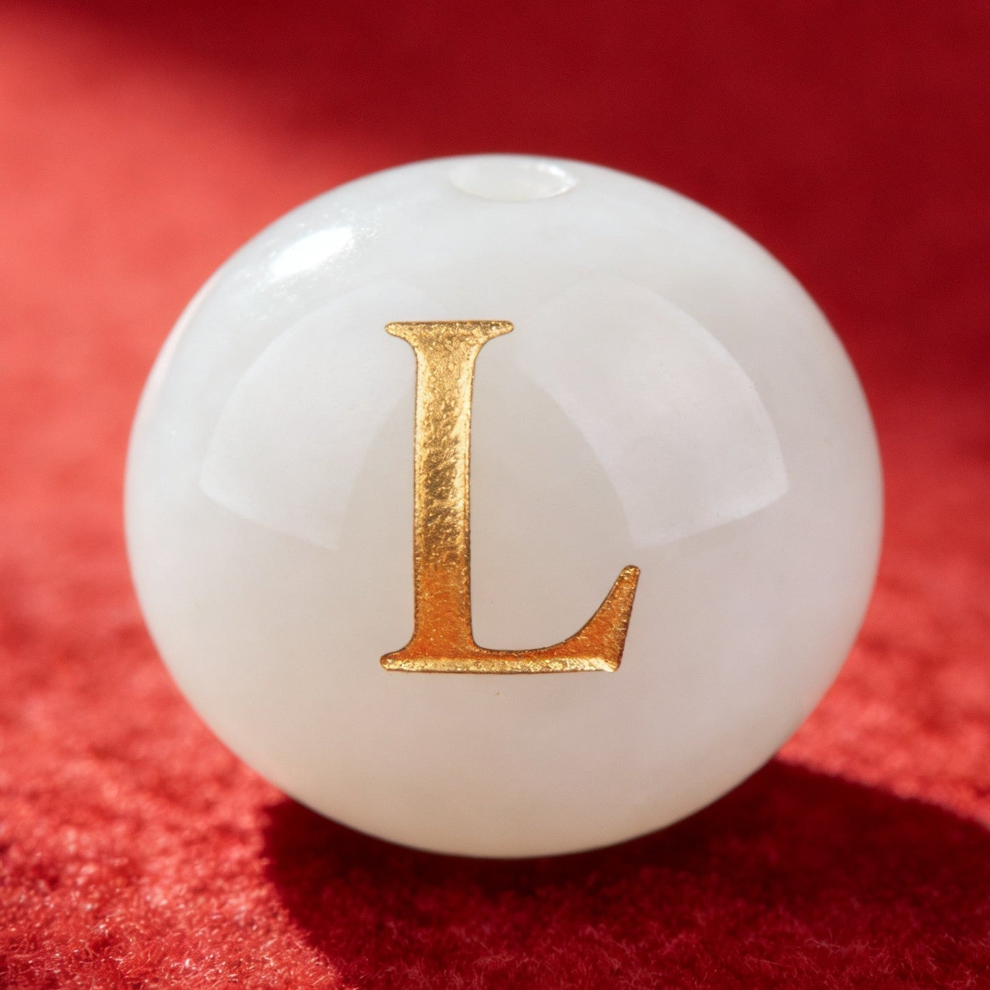 Natural Red Agate Beads - 26 Alphabet Loose Beads for Engraving Customization DIY