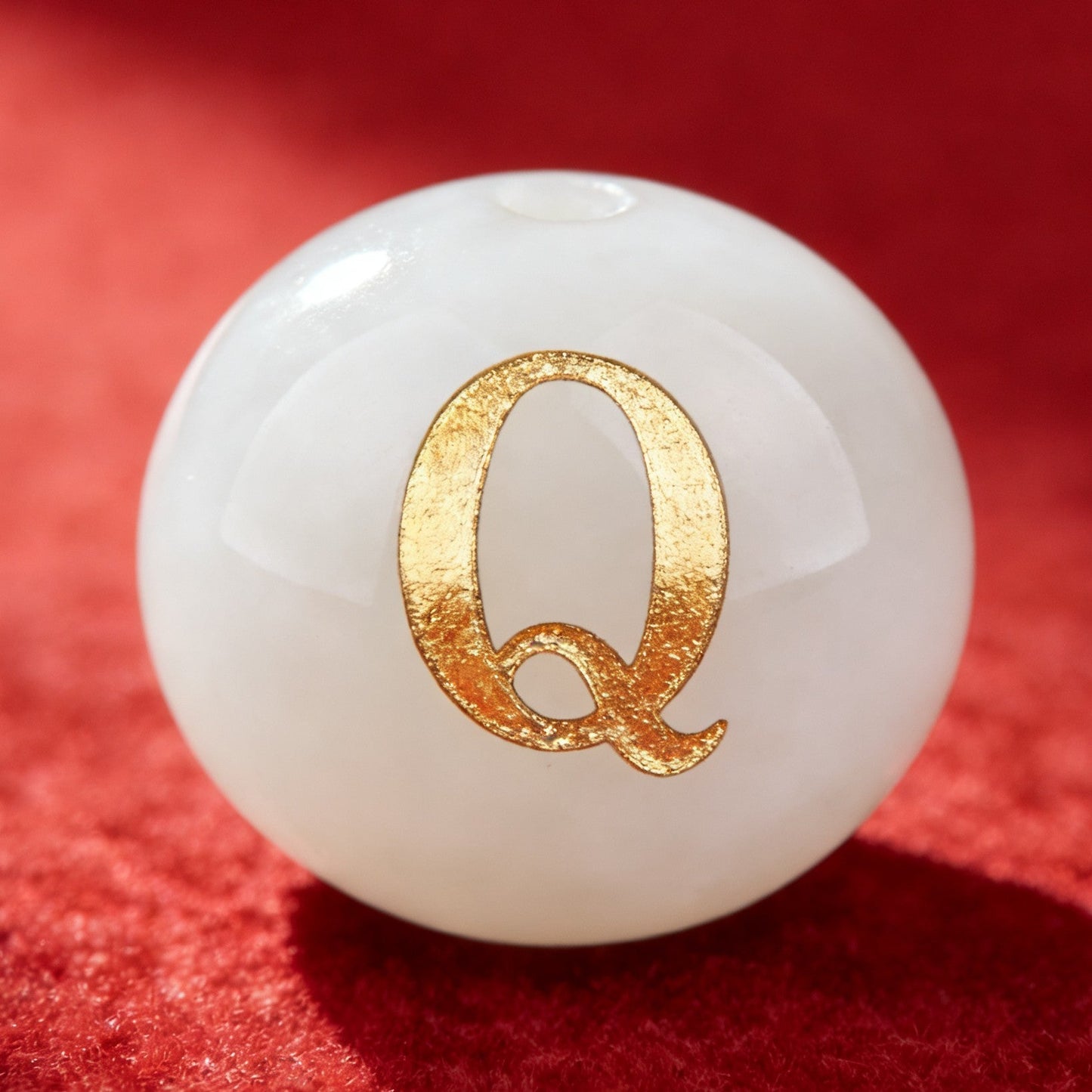 Natural Red Agate Beads - 26 Alphabet Loose Beads for Engraving Customization DIY