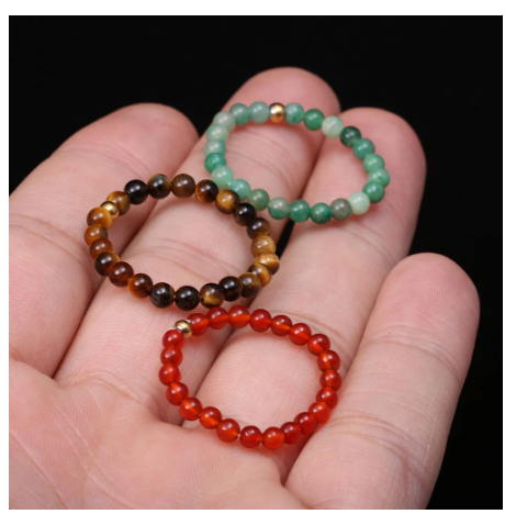3mm Multi Round Bead Ring Elastic Rings Stackable