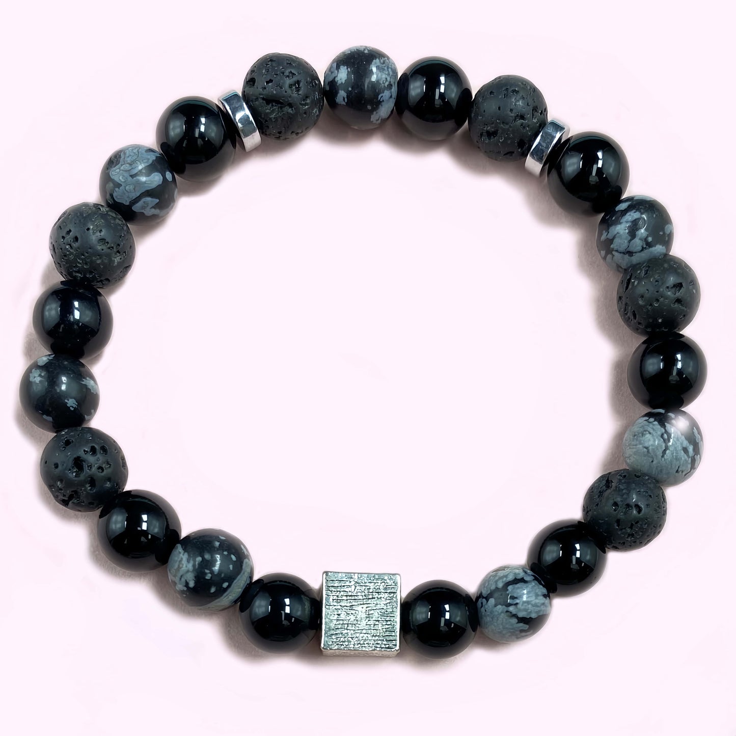 Triple Onyx for Protection and Apotropaic Crystal Bracelet