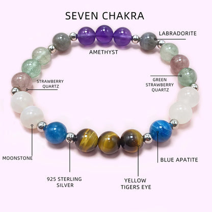 Natural Colorful Crystal Seven Chakra Crystal Bracelet