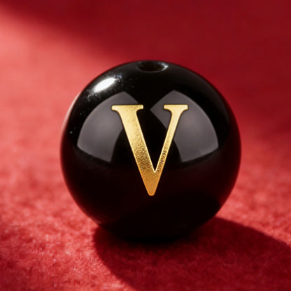 Natural Red Agate Beads - 26 Alphabet Loose Beads for Engraving Customization DIY