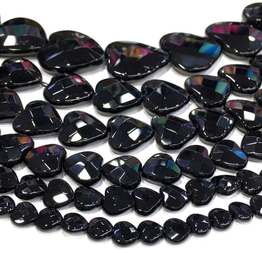 Heart Shape Black Onyx Beads