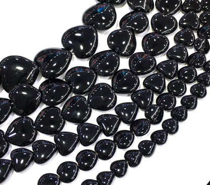 Heart Shape Black Onyx Beads