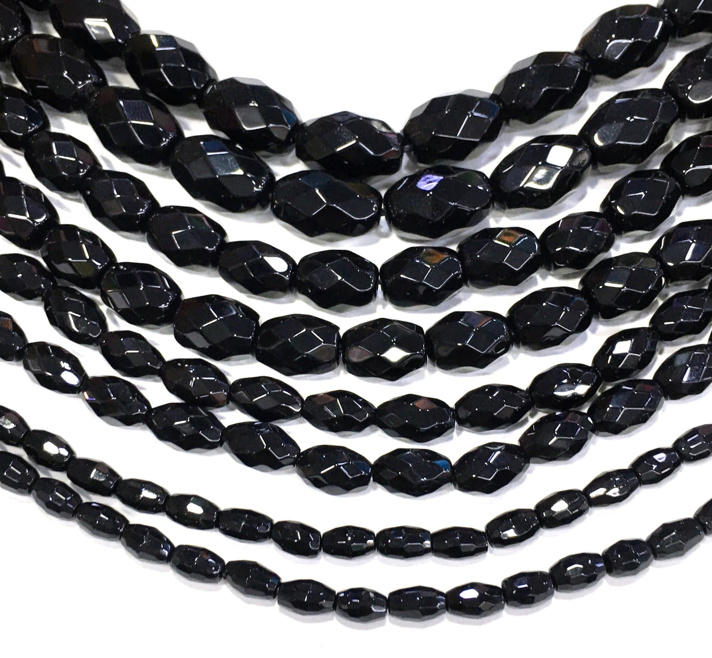 Rice Shape Black Onyx Beads