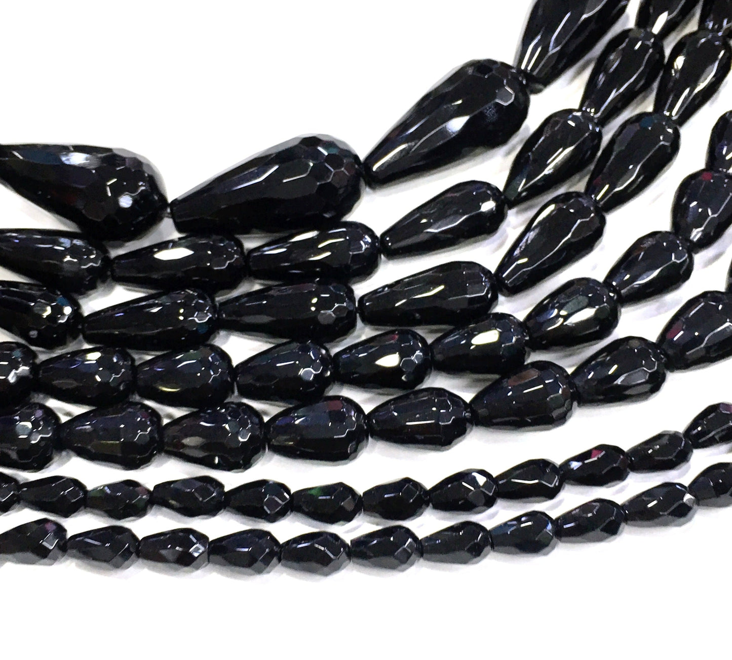 Drop Shape Black Onyx Beads
