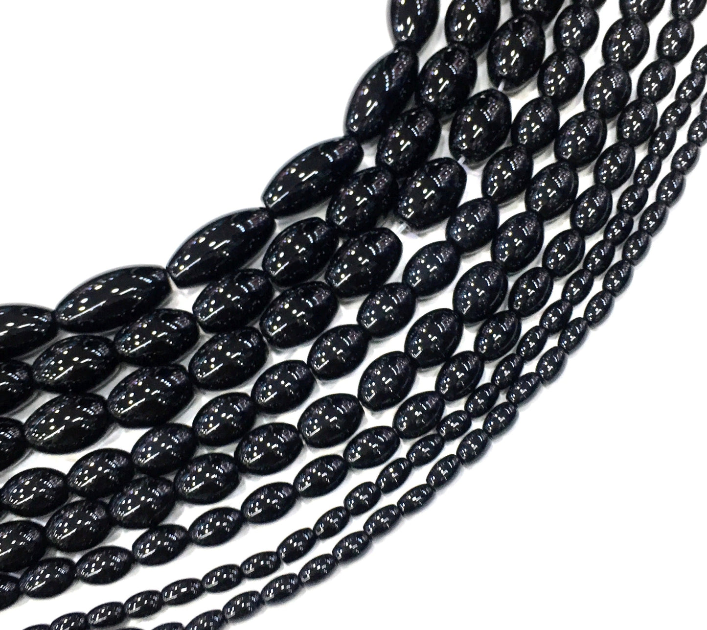 Rice Shape Black Onyx Beads