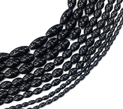 Rice Shape Black Onyx Beads