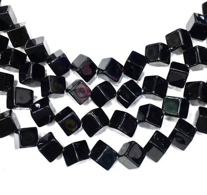 Cube Shape Black Onyx Beads
