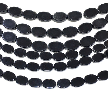 Oval Black Onyx Beads