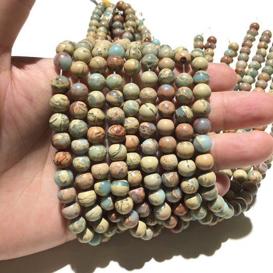 Round Shape Snake Skin Jasper Beads