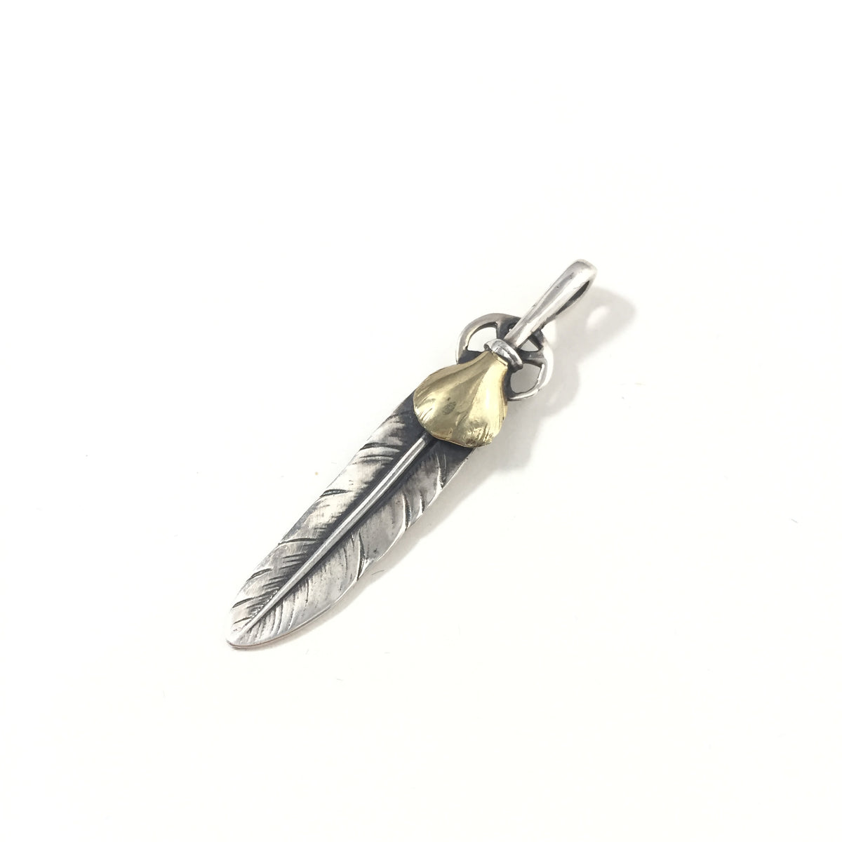 Feather Retro 925 Silver Pendant 8x50mm