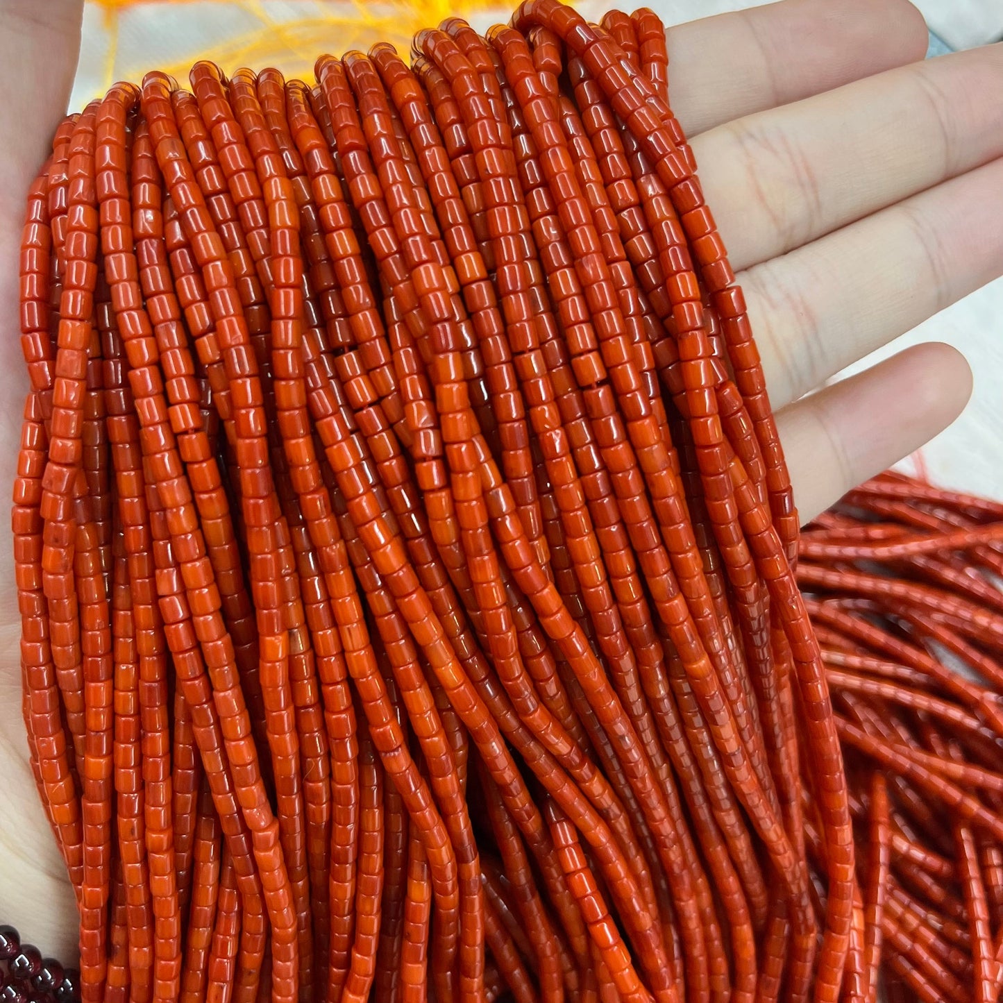 Tube Shape Coral Beads