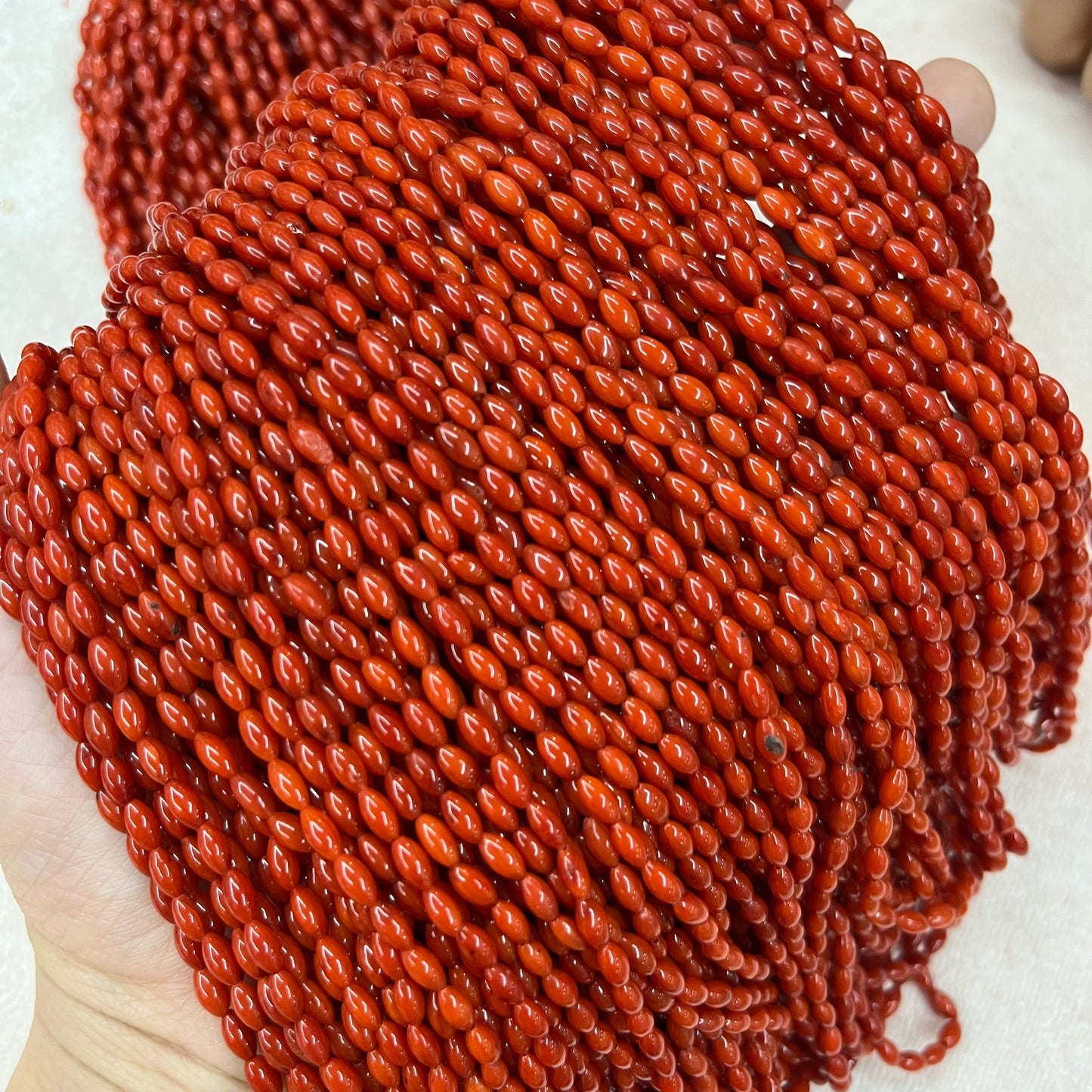 Rice Shape Coral Beads