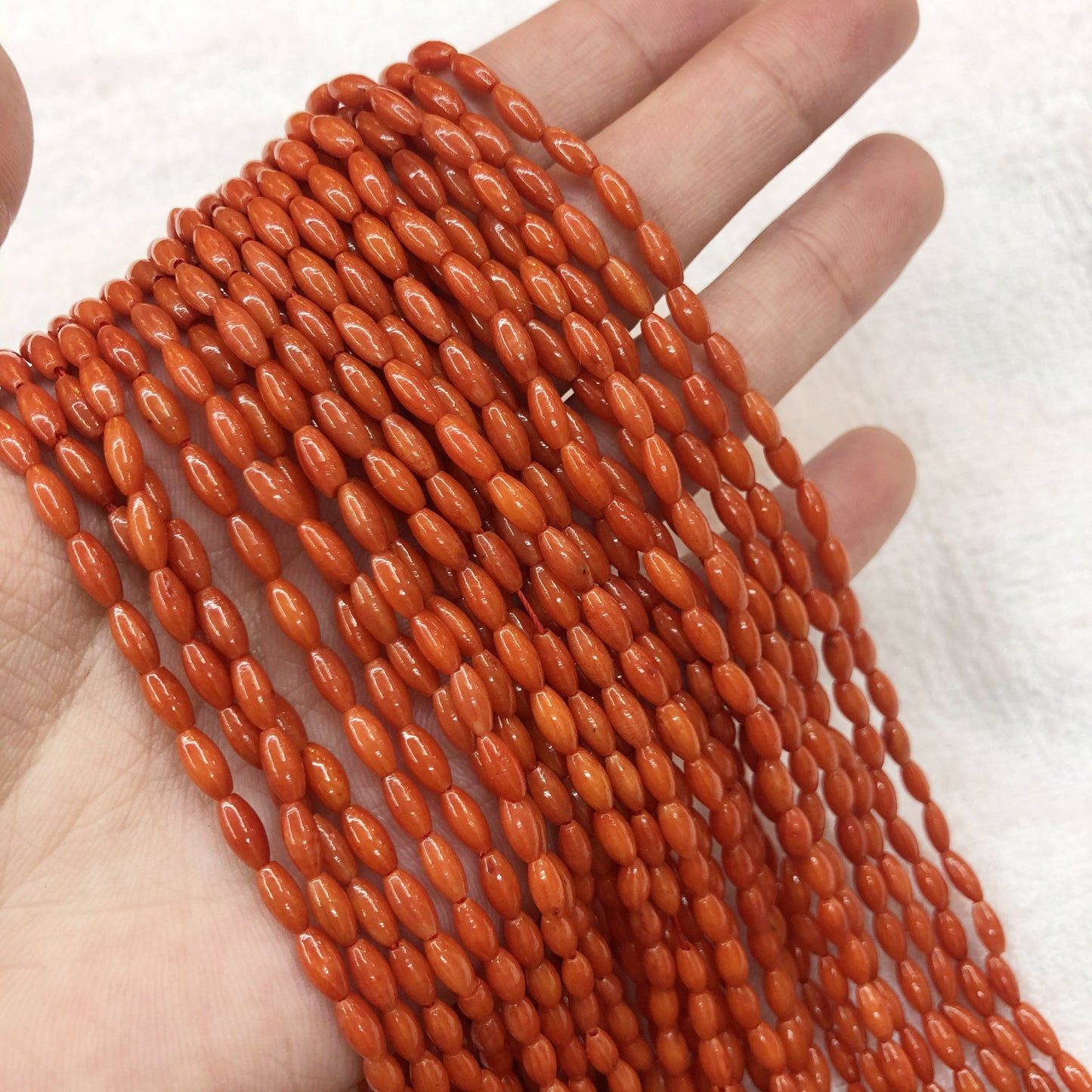 Rice Shape Coral Beads