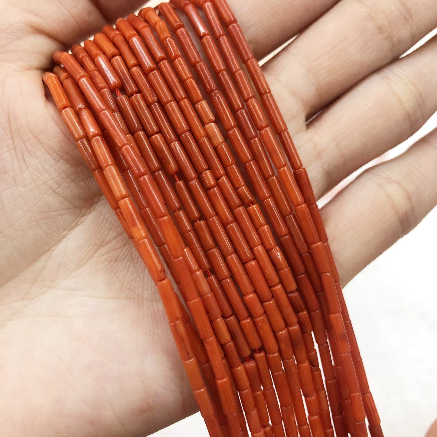 Tube Shape Coral Beads