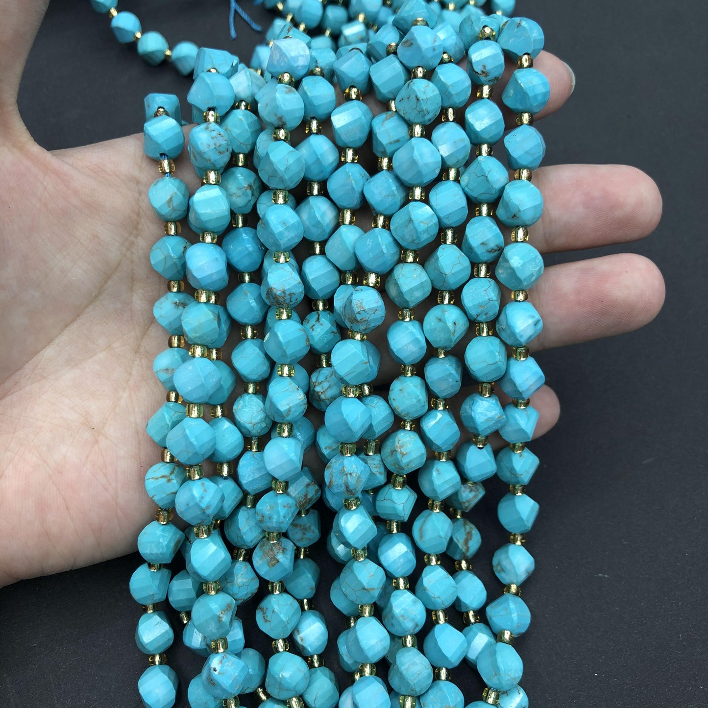 Twisted Shape Turquoise Beads