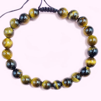 Tigers Eye Braided Rope Crystal Bracelet for Strenght and Power