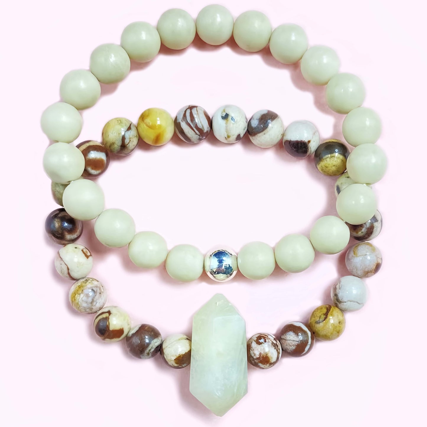 Ivory Jade Crystal Bracelet for Strenght and Power