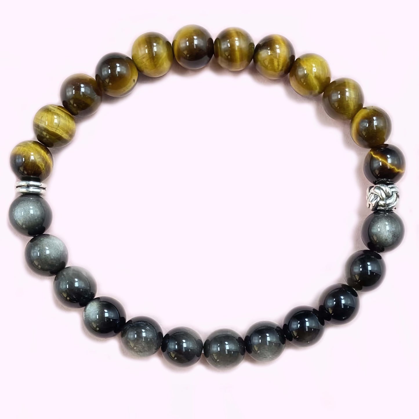 Double Smoky Quartz Crystal Bracelet for Strenght and Power